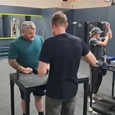 SAW member with portable arm wrestling table